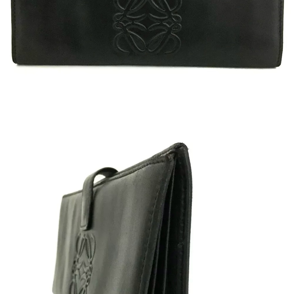 Loewe Black Leather Key Card Holder Sleek Design